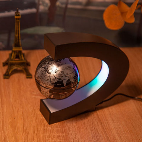 Magnetic Levitation Globe C-Shape with LED Lights Desktop Decor