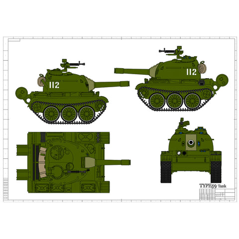 3D Printed Military Display, Type 59 Main Battle Tank Model