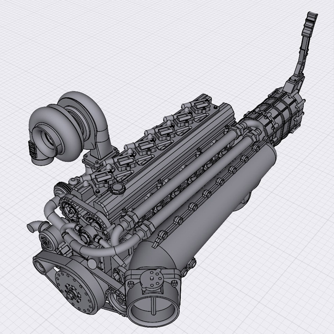 3d Inline Engine 3D Printed Inline Mini Four-cylinder Engine Model Set 1/24 Scale 35PCS ...