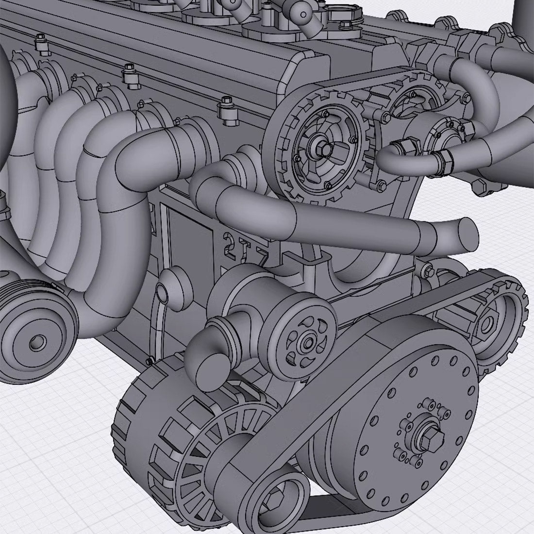 3D Printed Inline Mini Four-cylinder Engine Model Set 1/24 Scale 35PCS ...