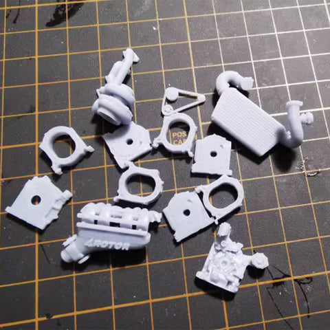 3D Printed Rotary Engine Mini Model Set 1/24 Scale 13PCS (Reference Mazda RX7 Engine)