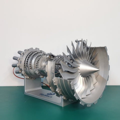 3D Prrinted Turbofan Engine Assembly Aircraft Engine Model Educational Tool TR 900 (Silver/150PCS)