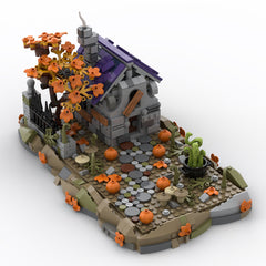 MOC-118096 Halloween Toy Medieval Witch House Building Blocks MOC Set