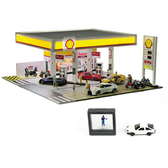 1/64 Scale Shell Gas Station Building Scene Model (Cars & Figures not Included)