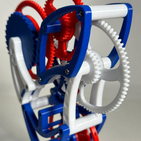 3D Printed Mechanical Gear Set Escapement Visualized