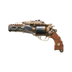 Revolver model Wooden assembly  DIY Handcrafted 3D Puzzle Diorama Toy Compatible with Wooden Bullets