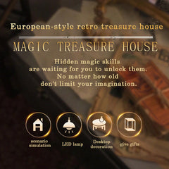 Magic House DIY Wooden Puzzle Miniature Castle Diorama Halloween Magic Journey for Craft Enthusiasts/Gift