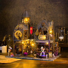 3D Wooden Miniature Huoluo Castle Assembly Model Kit with LED Lights
