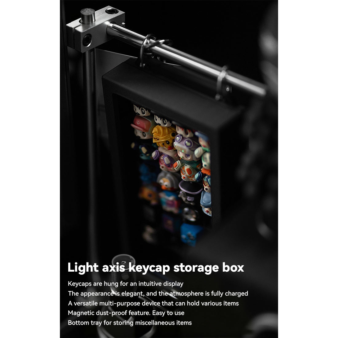 Axis32 Metal Optical-Switch Storage Box, Magnetic Display Rack with Black Silicone Pillar