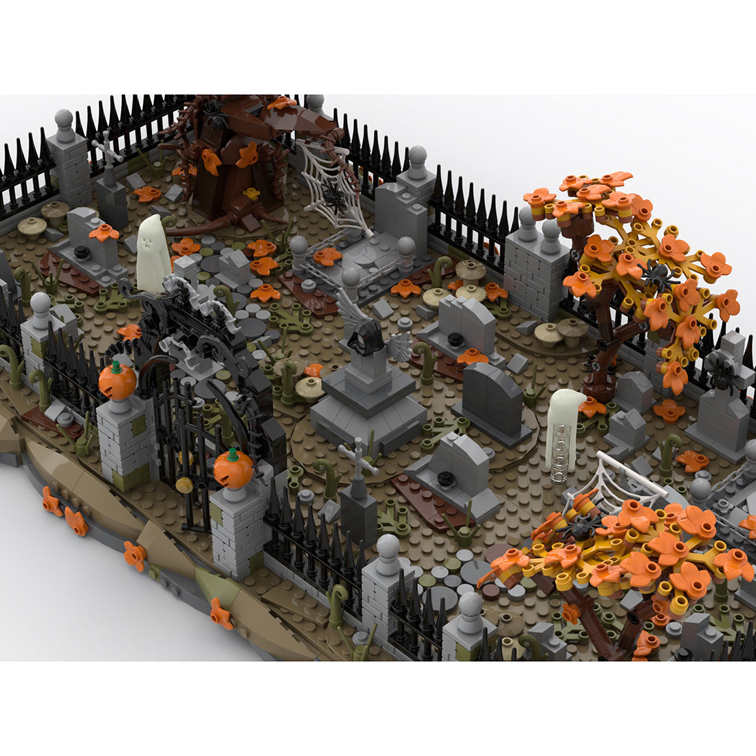 MOC-118177 Halloween Medieval Haunted Cemetery Building Blocks MOC Set