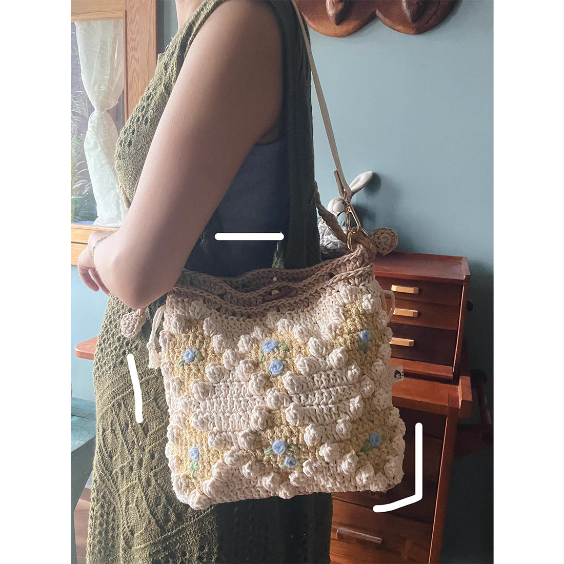 'The Story of Roses' French Style Floral Crochet Bag Kit