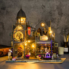 3D Wooden Miniature Huoluo Castle Assembly Model Kit with LED Lights