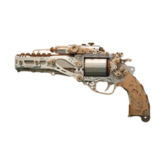 Revolver model Wooden assembly  DIY Handcrafted 3D Puzzle Diorama Toy Compatible with Wooden Bullets
