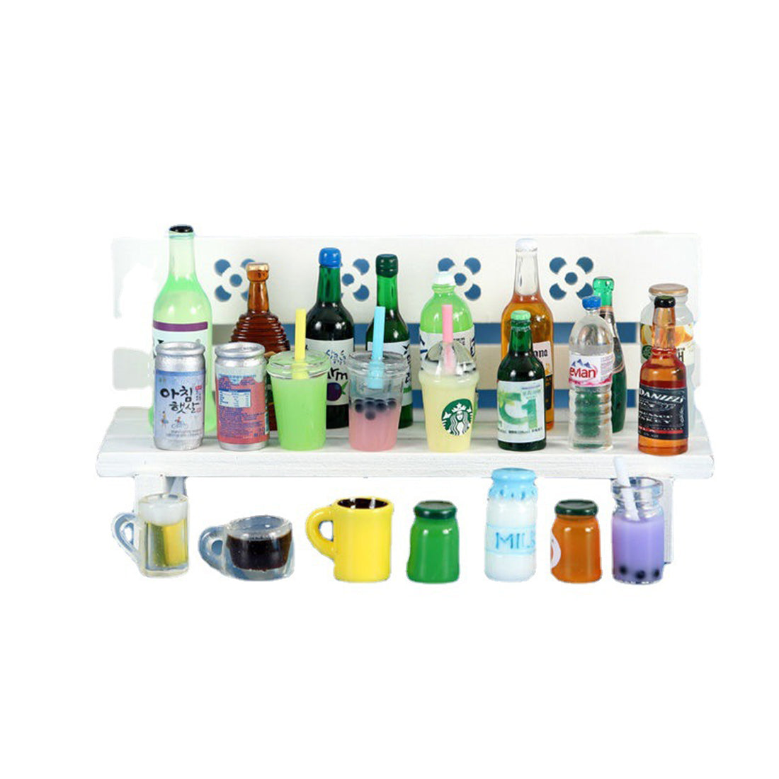 60PCS Miniature Pretend Play Food Toys Resin Bottles Accessories Mystery Box for 1/12 DollHouse
