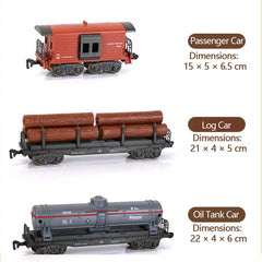 Electric RC Christmas Train Set Model with Carriage and Long Track, Gift for Boys and Girls (Remote-Control Version)