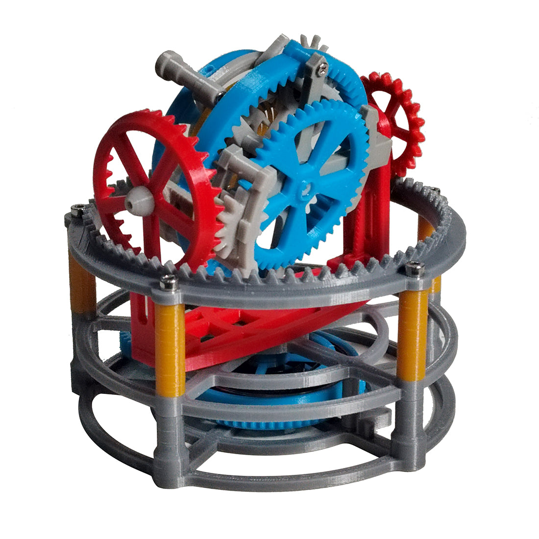 3D Printed Tourbillon Clock Movement Model, Mechanical Clock Gear Table Model DIY Assembly Model Kit