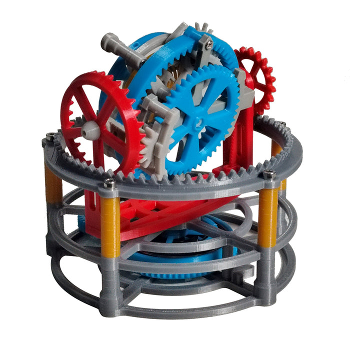 3D Printed Tourbillon Clock Movement Model, Mechanical Clock Gear Table Model DIY Assembly Model Kit